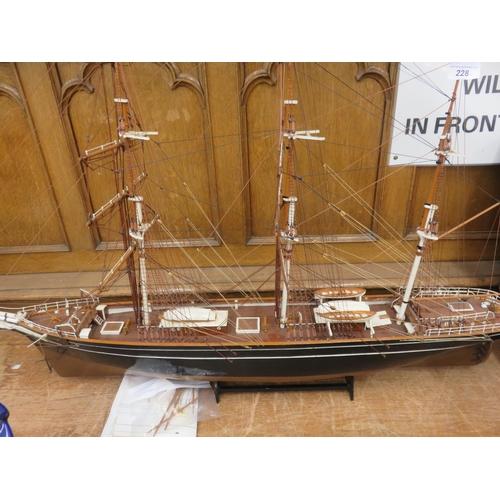 228 - Large Model Ship on stand 