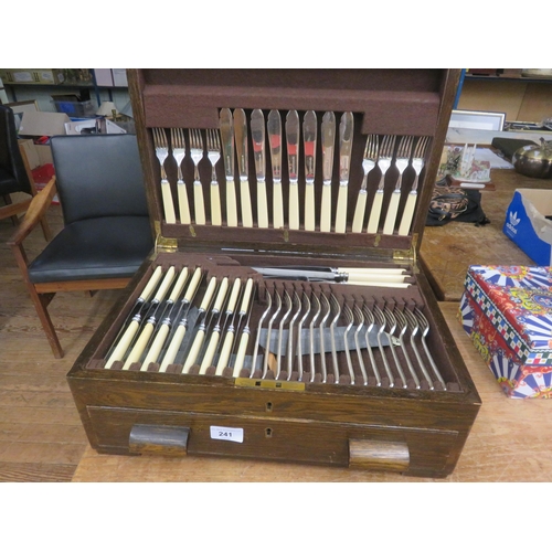 241 - Mappin & Webb Canteen of Cutlery in Oak Case, complete