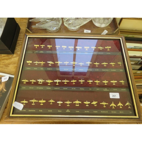 261 - 100 Military Badges in Two Display Cases