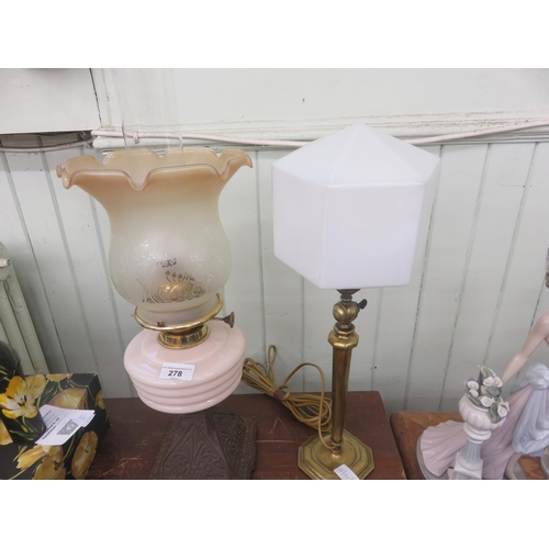 278 - Oil  Lamp and Electric Lamp