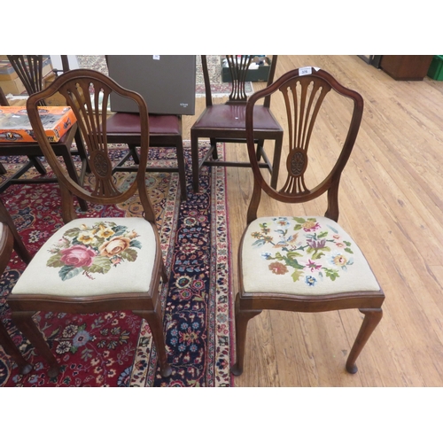 376 - Set of Four Mahogany Framed Shield Back Dining Chairs