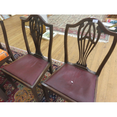 377 - Set of Four Mahogany Framed Shield Back Dining Chairs