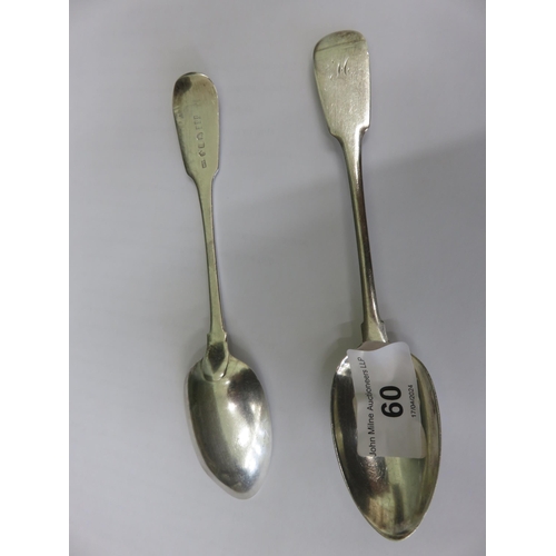 60 - Two Aberdeen Silver William Jamieson Tablespoons