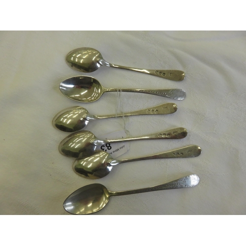 83 - Set of Six Georgian Silver Teaspoons