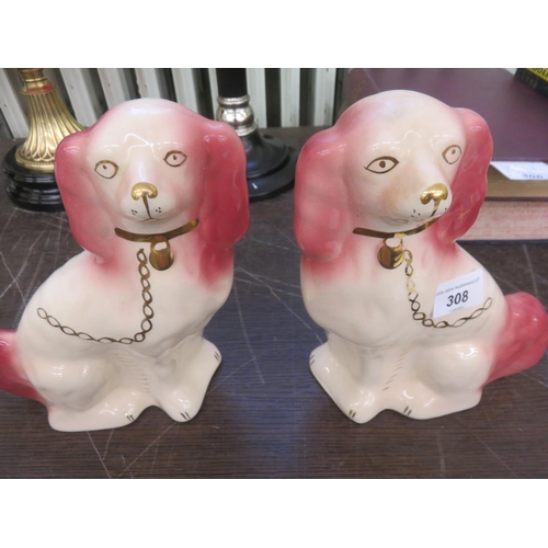 308 - Pair of Staffordshire Dog Figures