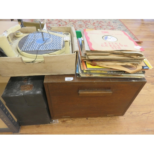 358 - Large Quantity of Records and a Record Player