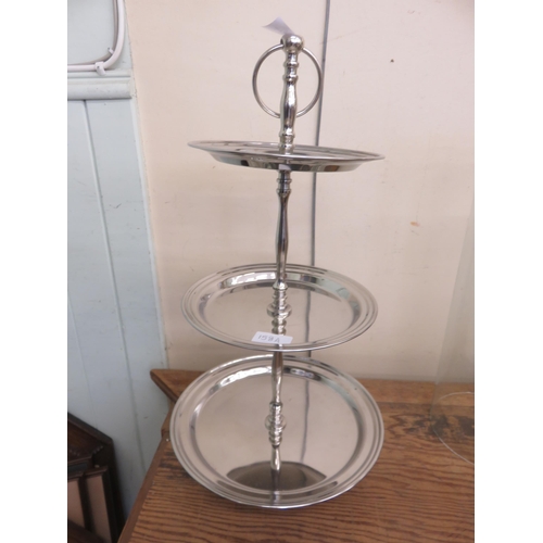 158A - Metal Plated Three Tier Cake Stand