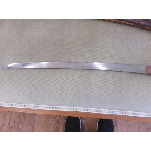 64 - Japanese Katana in Cherry Wood Scabbard