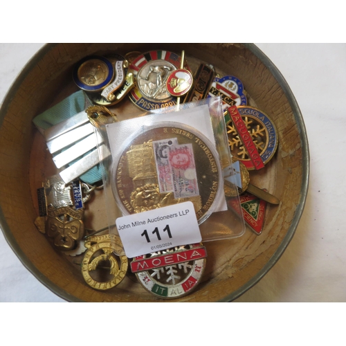 111 - Lot of Badges, Coin etc