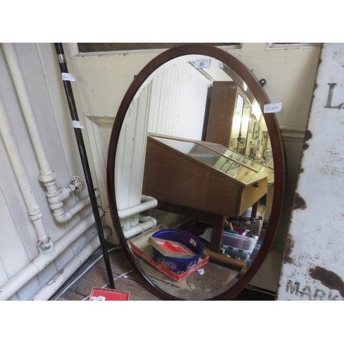 20 - Mahogany Inlaid Oval Mirror