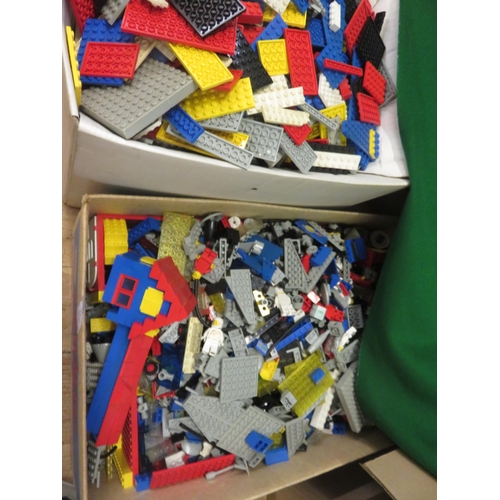 258 - Four boxes of mixed Vintage Lego, some model sets