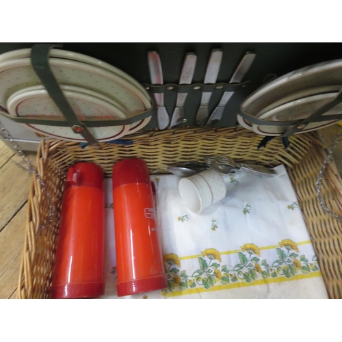 260 - Wicker Picnic Basket and Contents