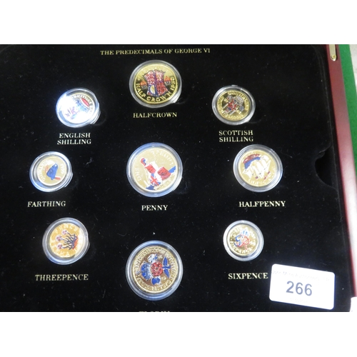 266 - Three Coin Sets in Case, Pre-decimals of George Vi and Elizabeth II and the Decimals of Elizabeth II