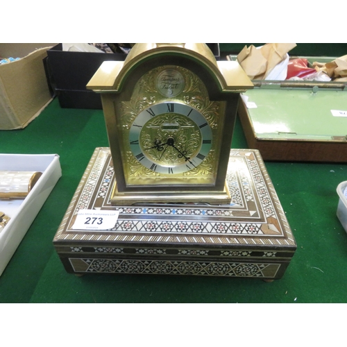 273 - Brass Tempus Carriage Clock and Jewellery Box