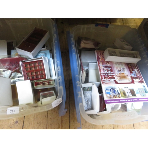 298 - Two boxes of Dolls House Furniture