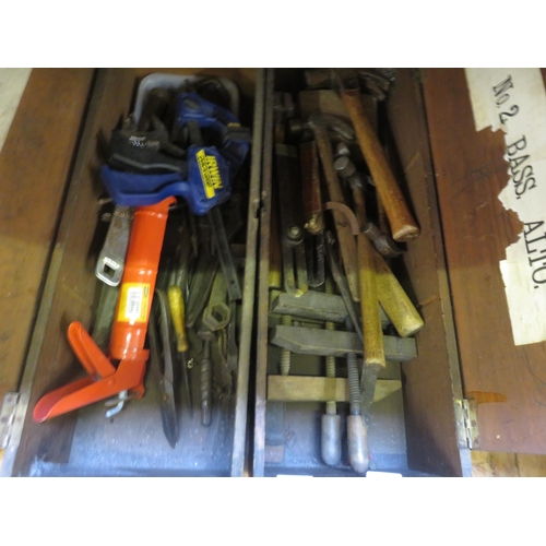 317 - Two wooden boxes containing various Tools