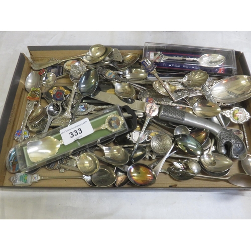 333 - Lot of White Metal and Plated Collectors and Souvenir Spoons