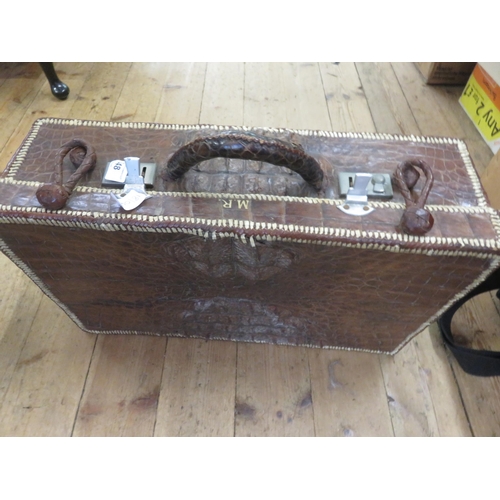 348 - Crocodile Leather Bound Briefcase