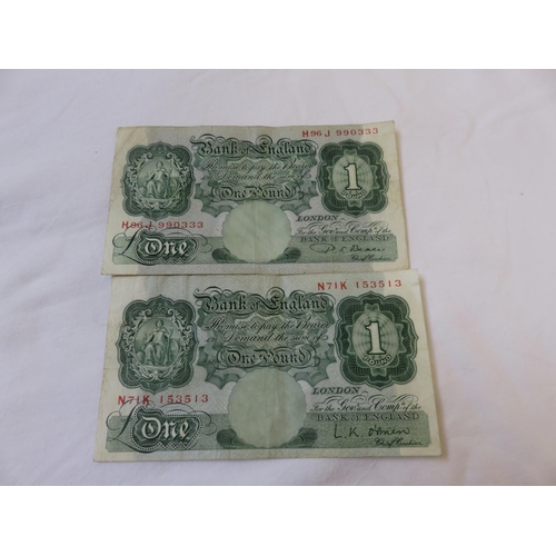 68 - Two Bank of England 1955-62 £1. Notes