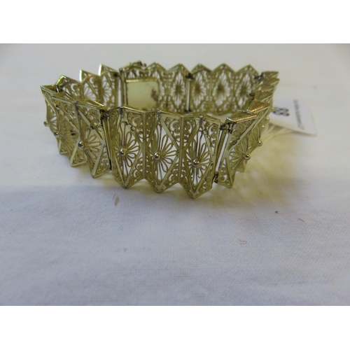 88 - Vintage Filigree Silver 955 Bracelet, 7¾