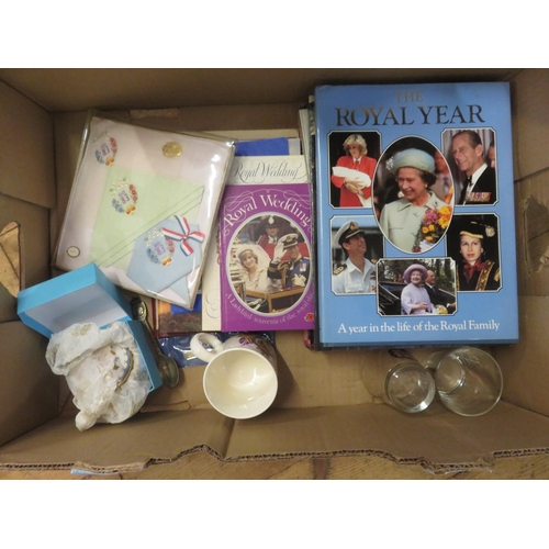 259 - Box of Royalty Items, Books Cups etc