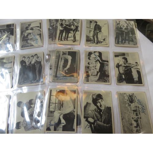 Set of 60 A and BC Chewing Gum Limited Beatle Cards with Signatures