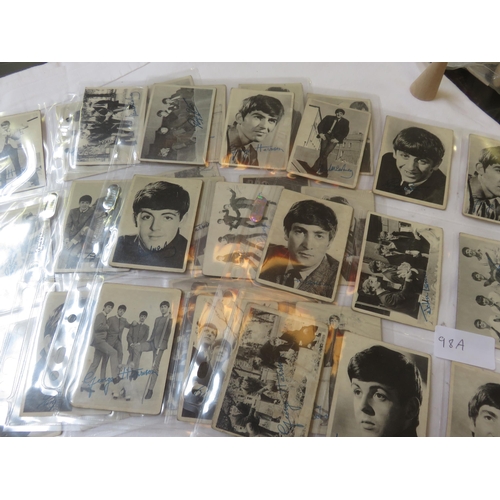 98A - Set of 60 A and BC Chewing Gum Limited Beatle Cards with Signatures