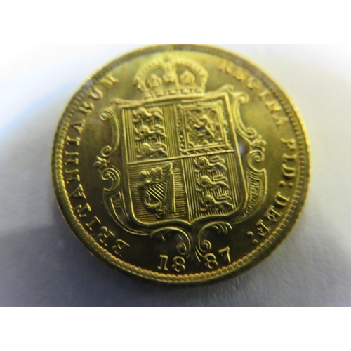 71 - 1887 Queen Victoria Gold Proof Half Sovereign