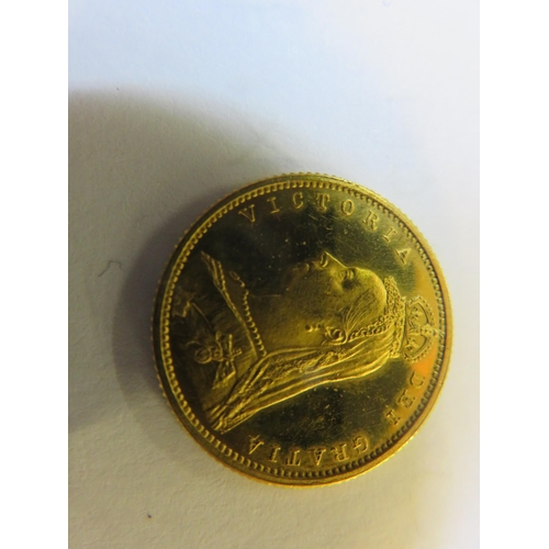 72 - 1887 Queen Victoria Gold Half Sovereign