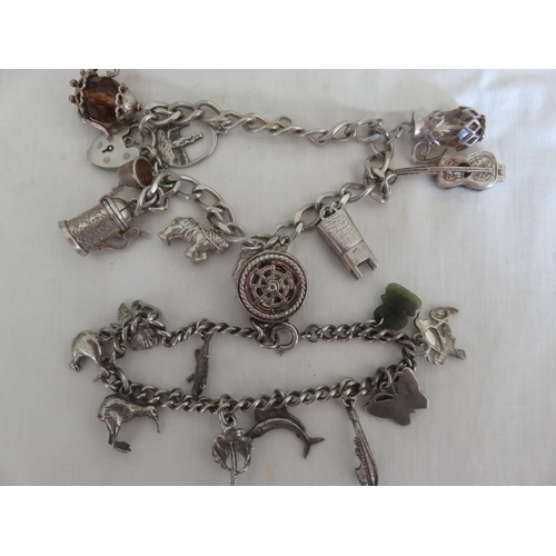 125 - Two Silver Charm Bracelets