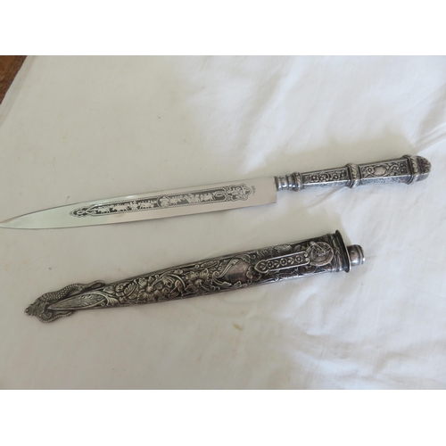 128 - Vintage South American White Metal Gaucho Knife