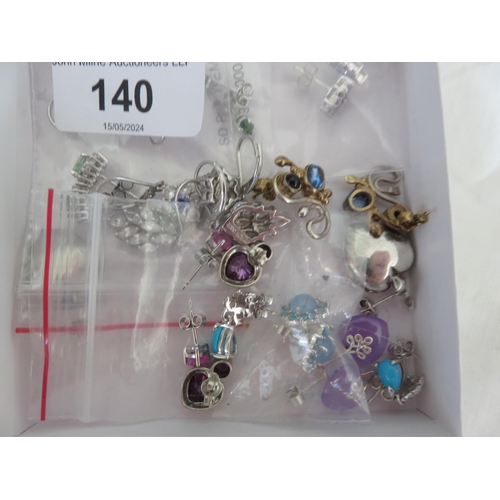 140 - Lot of Silver Gem Earrings, new old stock