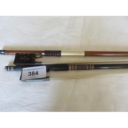 384 - Two Tortoiseshell Violin Bows