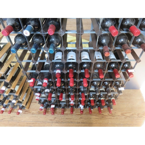 418 - Large Wood and Metal Wine Rack