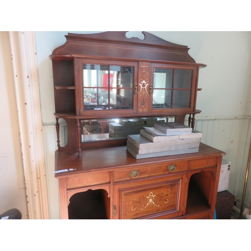 457 - Edwardian Inlaid Rosewood Mirror Back Sideboard