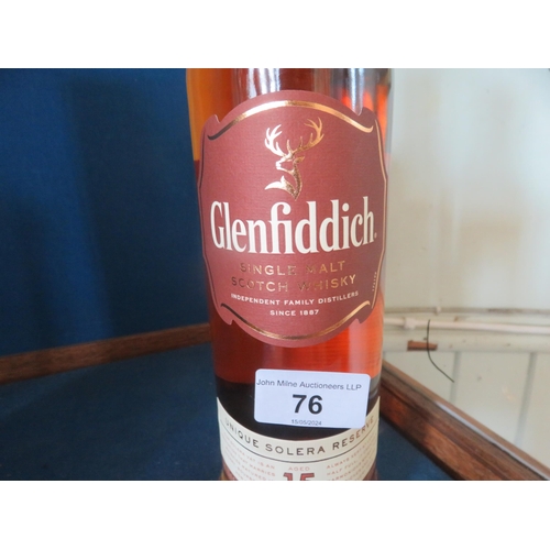 76 - One Bottle Glenfiddich 15 year old Single Malt