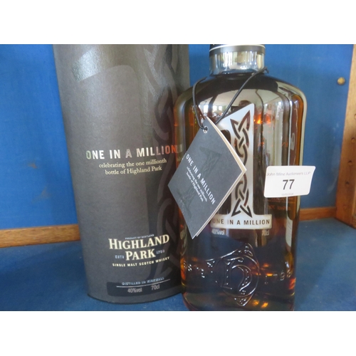 77 - Boxed Bottle Highland Park, one in a Million Single Malt