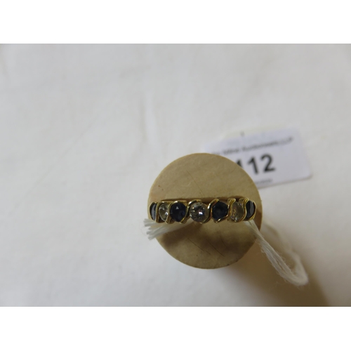 112 - 18ct. Gold Sapphire and Diamond seven stone Ring