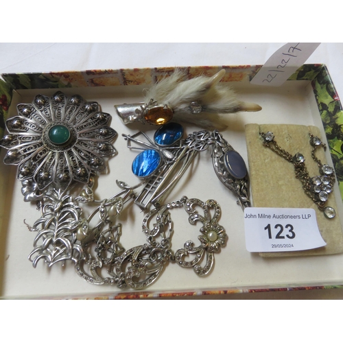 123 - Assorted Silver and other Brooches