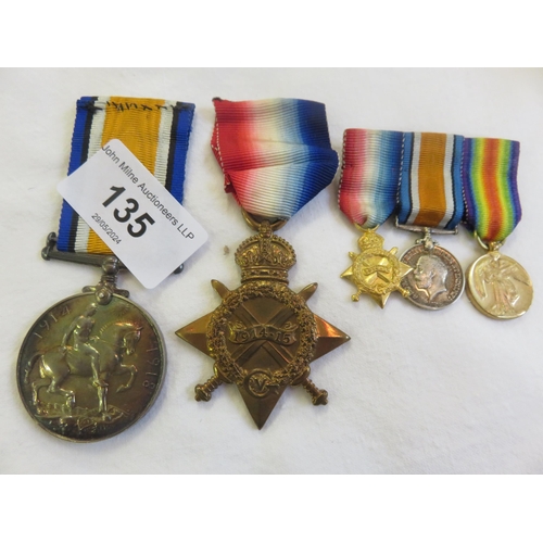 135 - Two Great War Medals to S.J.T. W. Mowat R.A.M.C.