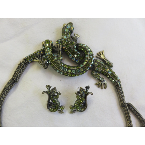 137 - Reptile Necklace and Earrings Set