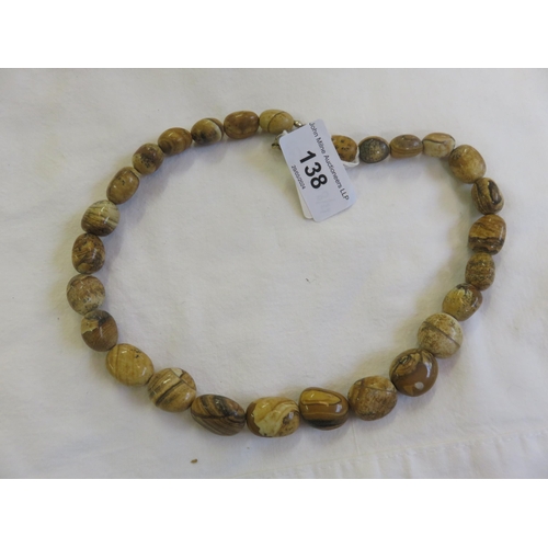 138 - Variegated Agate Stones Necklace 19