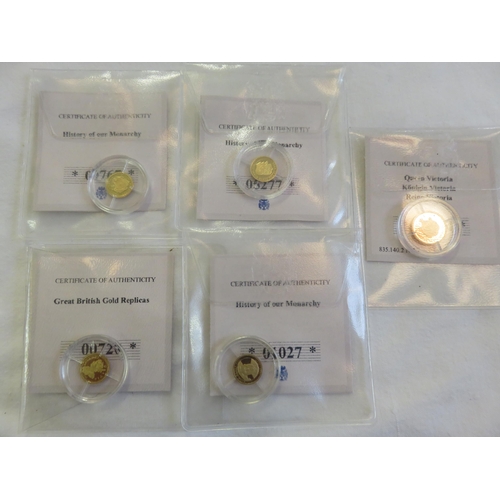 150 - Five Miniature Gold Coins