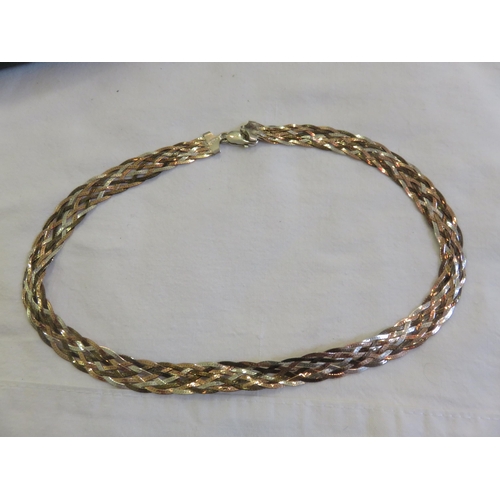 160 - Five Strand Italian Silver Gilt Necklace 18