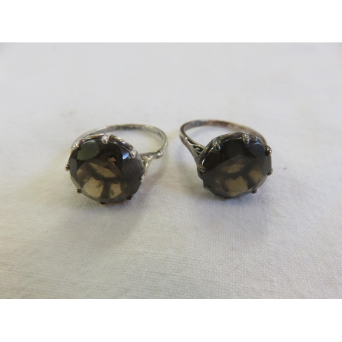 162 - Two Scottish Silver and Cairngorm Rings (Size L)