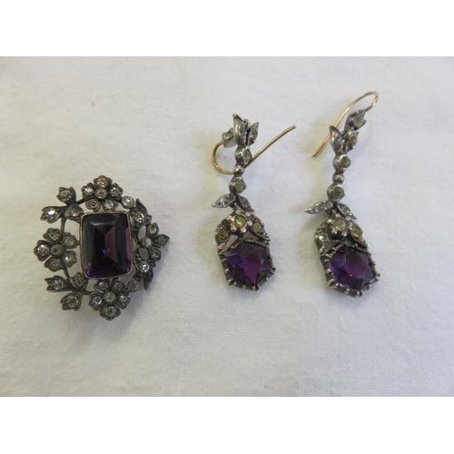 166 - Silver/Amethyst Suite of Jewellery