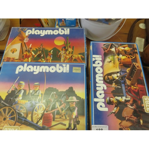 188 - Boxed Playmobil Cowboy and Indian Set With Tepee and Figures