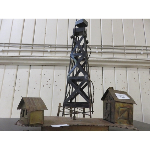 216 - Brass Oil Derrick with Music Box Feature