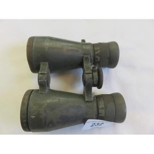 232 - Two pairs of Binoculars and Artillery Shell