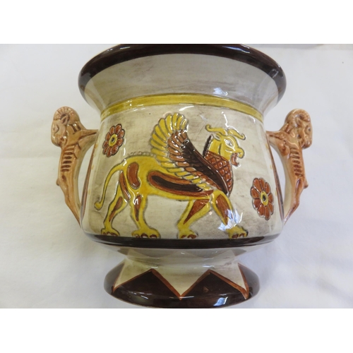 237 - Sylvac Winged Bull Design Two handled Vase